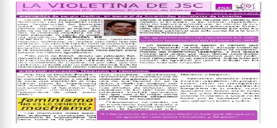 Nace La Violetina, el boletín igualitario de JSC
