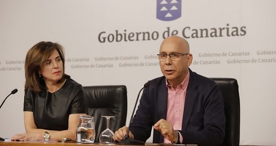 Teresa Cruz y Domingo Núñez durante la comparecencia de hoy
