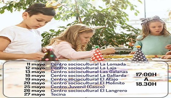 Cartel Taller de Manualidades Infantiles - Mayo 2022