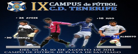 Entre el 5 al 10 de agosto se celebra en Playa de Santiago el ‘IX Campus de Fútbol  CD Tenerife’