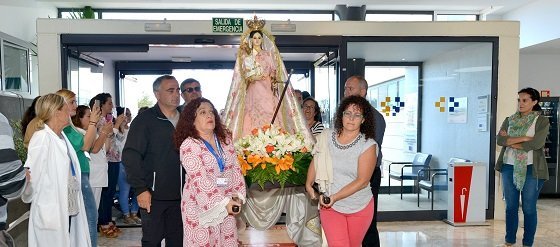 La Virgen de los Reyes, a su llegada al Hospital Insular de El Hierro