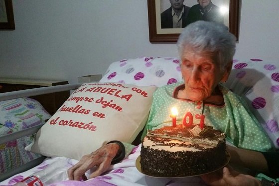 Tomasa Méndez en su 107 cumpleaños