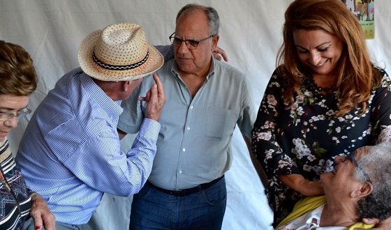 Casimiro Curbelo y Cristina Valido en el encuentro de mayores