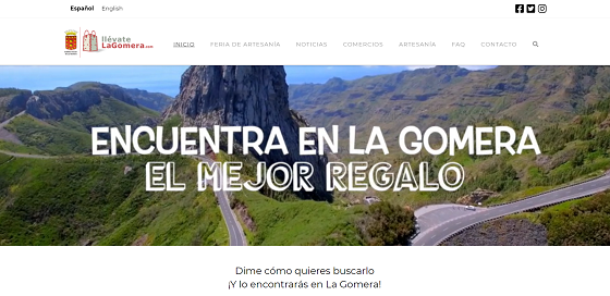 060521 Página inicial de la plataforma virtual de venta Llévate La Gomera