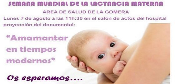 Cartel Lactancia Materna en el Hospital de La Gomera