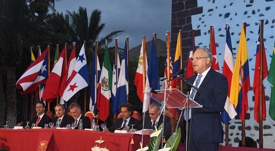 110820 El presidente del Cabildo de La Gomera, Casimiro Curbelo, durante el acto institucional de las Jornadas Colombinas 2019