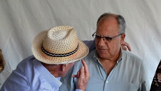 210421 Foto de archivo. Casimiro Curbelo en un encuentro con mayores de La Gomera